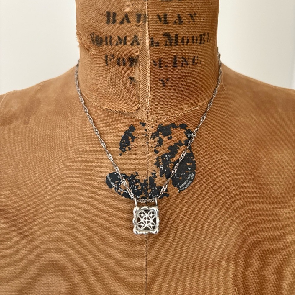 Petite Vintage Lace Pendant Soldered Necklace